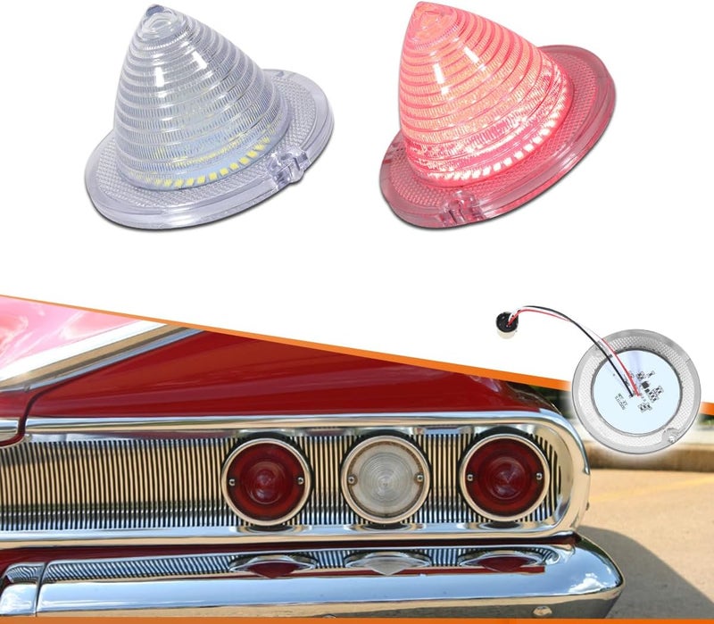ADIIL 2PCS Clear Lens Red LED Tail Light Lamps For 1960 1961 Chevrolet Bel Air/Biscayne/Nomad/El Camino & Impala - Image 1